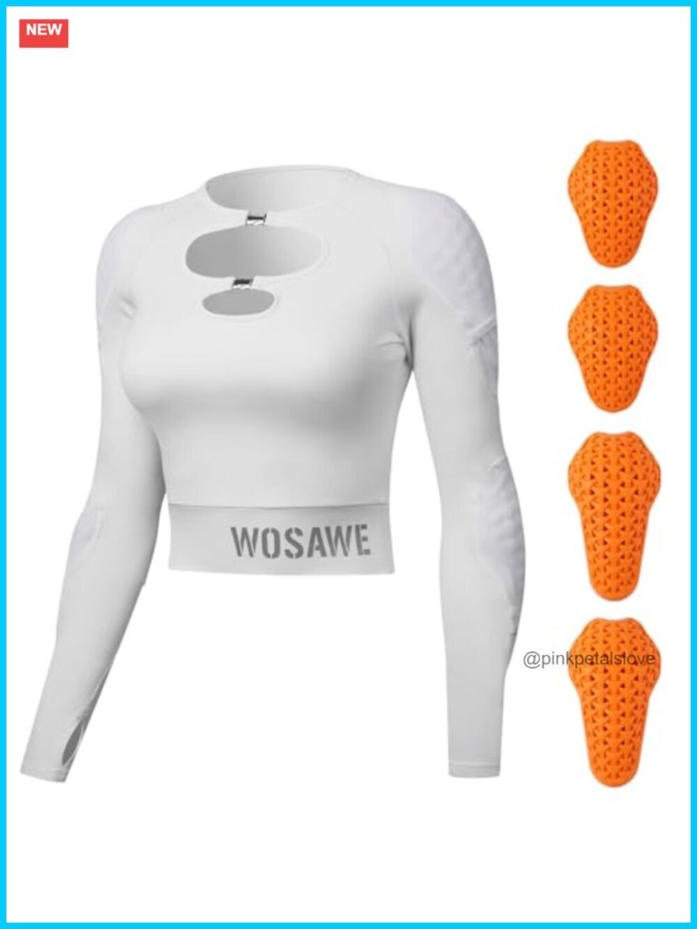 Cropped Motorcycle Jacket with Removable Pads, Half Zip, Long Sleeve